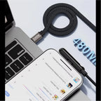 Cable USB-C 240W Carga Rápida con Soporte Plegable, usb-C, C-lightning, C-C