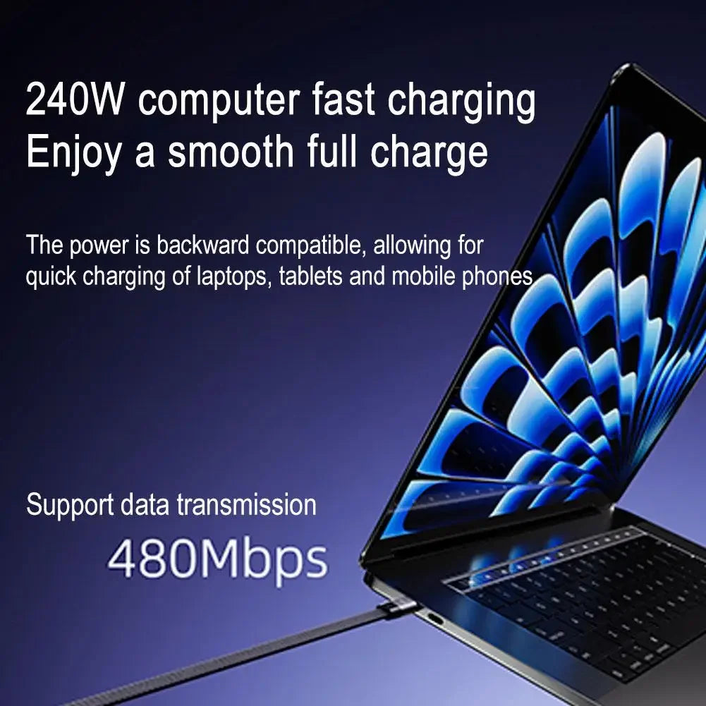Cable USB-C 240W Carga Rápida con Soporte Plegable, usb-C, C-lightning, C-C